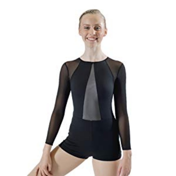 HDW Dancewear Mesh Front Biketard - Picture 2 of 2